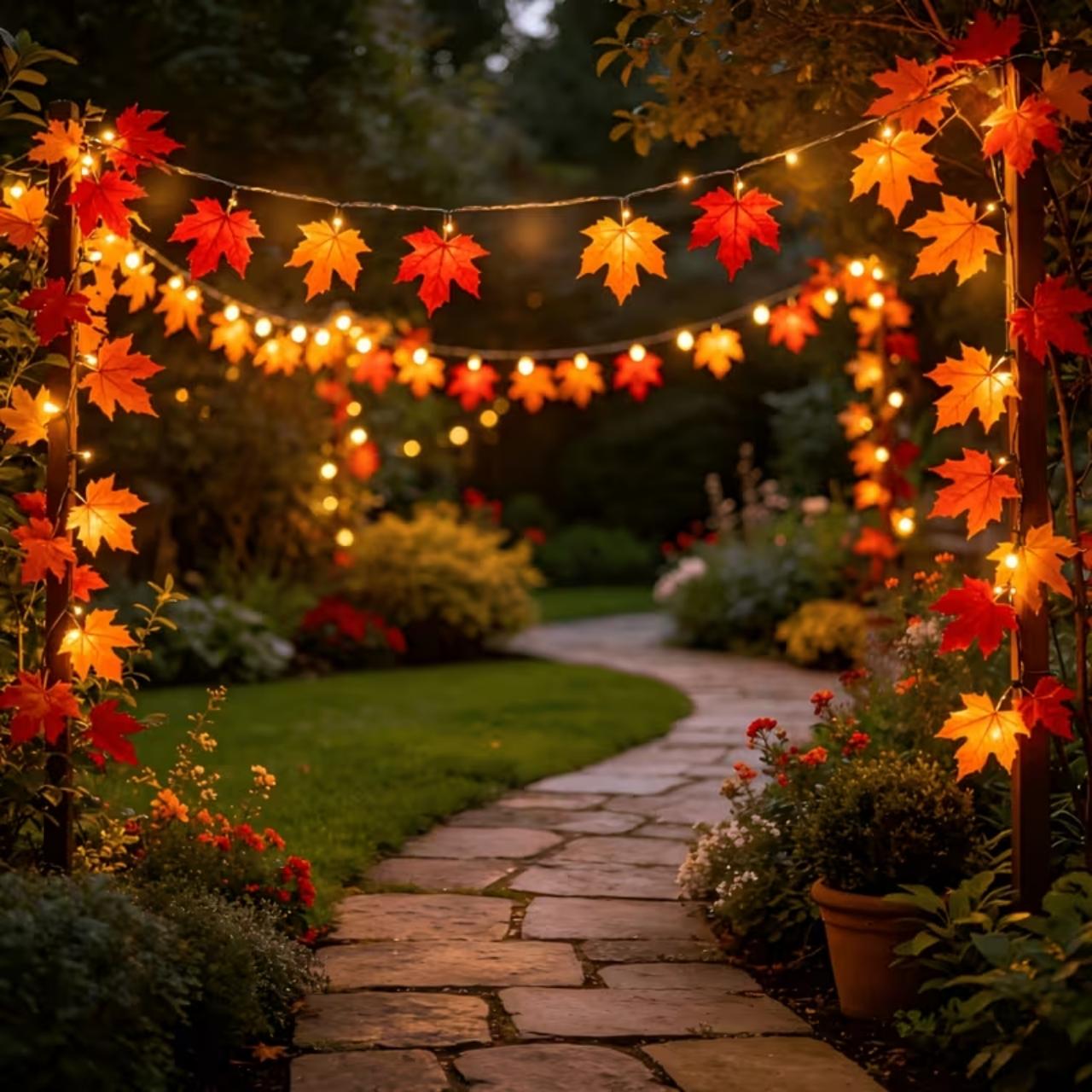 Solar LED string light with autumn leaves, MapleLeaf - Image 3