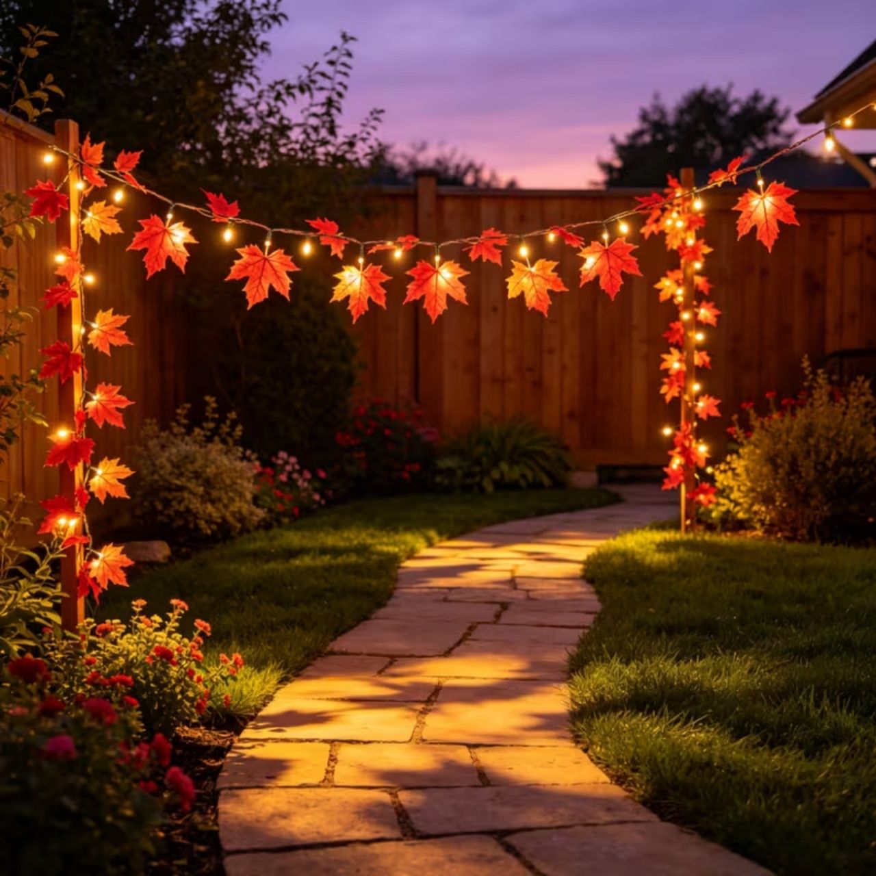 Solar LED string light with autumn leaves, MapleLeaf - Image 4