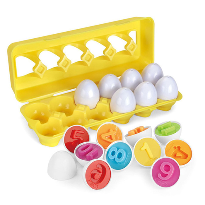 MatchingEggs, didactic toy - set with box and 12 eggs