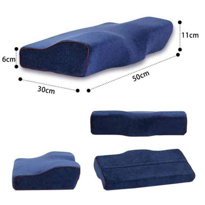 The ergonomic design of the pillow provides excellent support for the head, neck, shoulders and back.