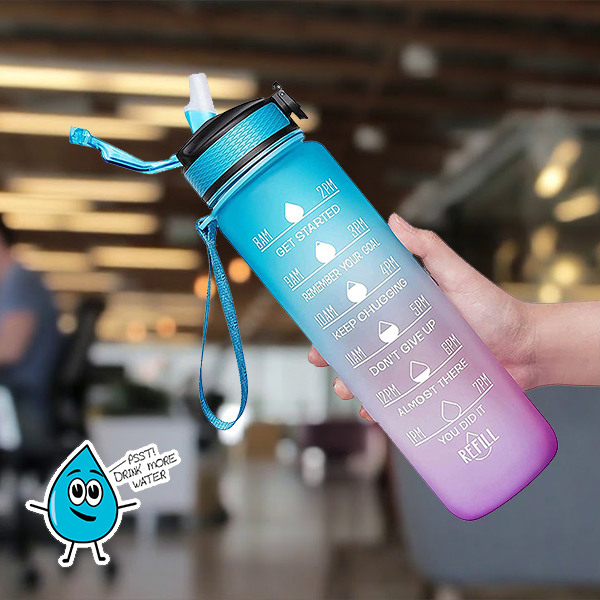 A BOTTLE THAT ENCOURAGES PEOPLE TO DRINK WATER