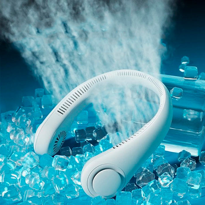 A portable fan placed around your neck will cool your whole face and neck area!
