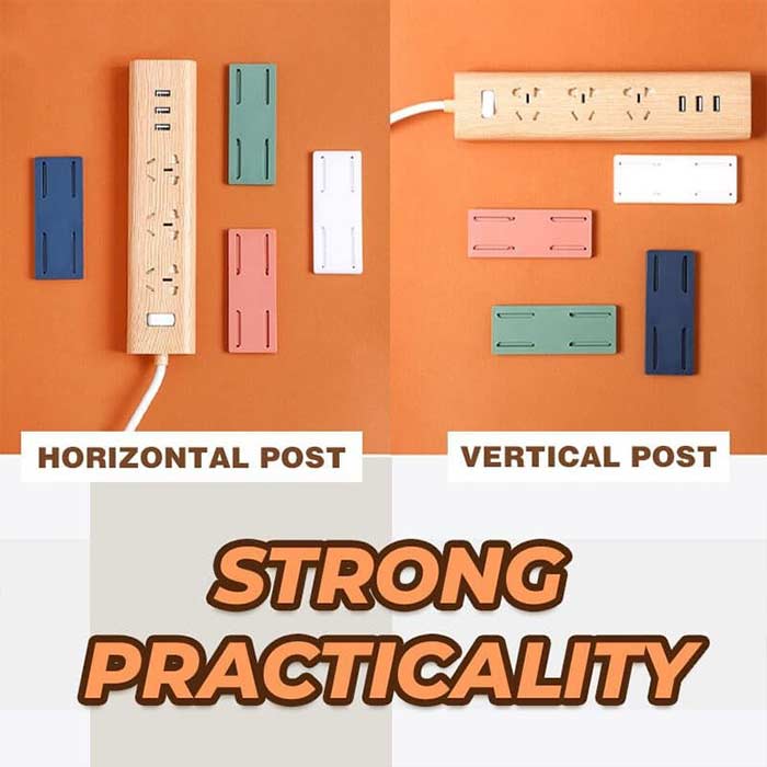 Simply stick the first part of the holder to the wall or furniture, the second part of the holder to any accessory (extension cord, remote control, etc.), and then simply snap the two parts of the holder together!