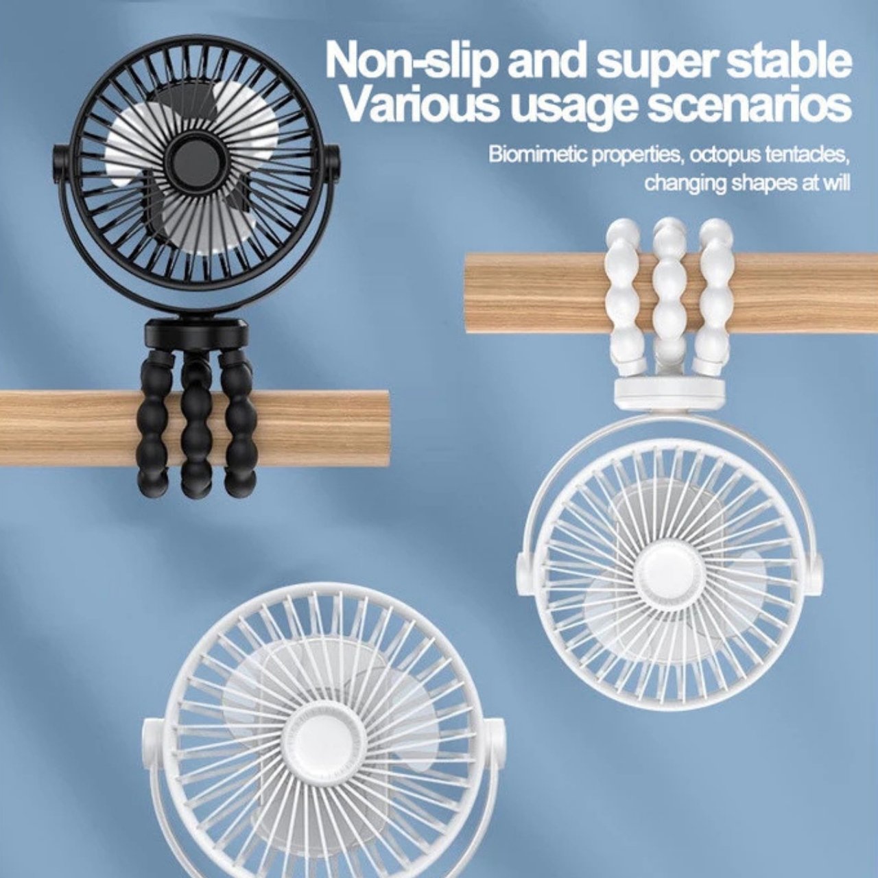 Octy, mini fan with flexible stand