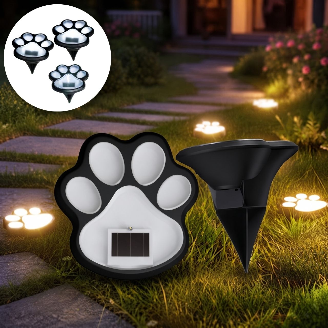 Paw-shaped solar LED lights, Paws - Image 3