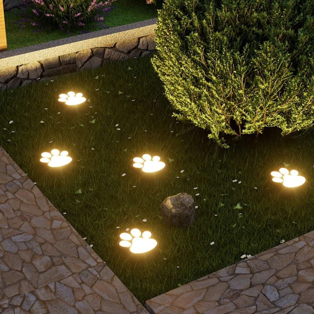 Paw-shaped solar LED lights, Paws - Image 9