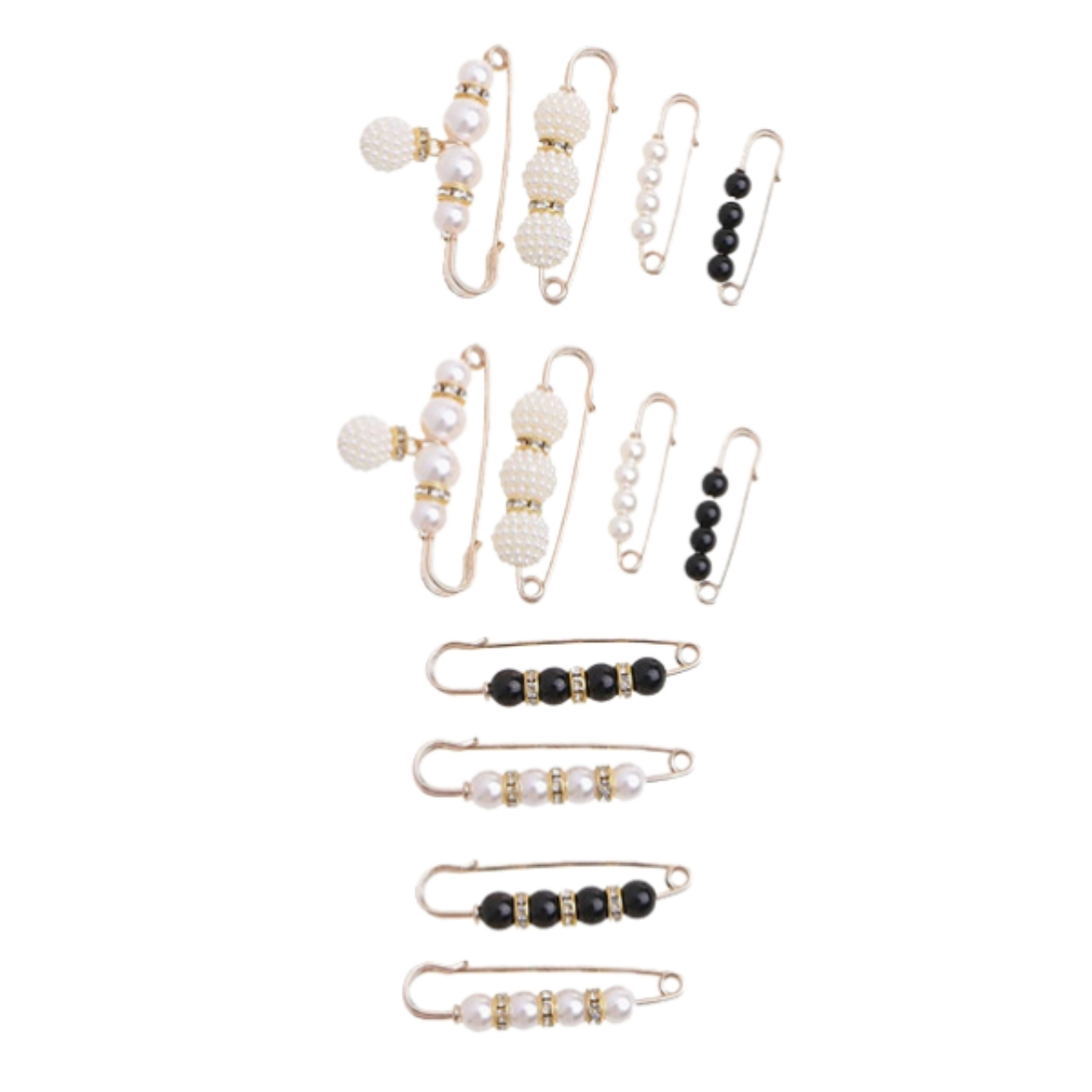 Pearls, elegant belt buckles (12 pieces)