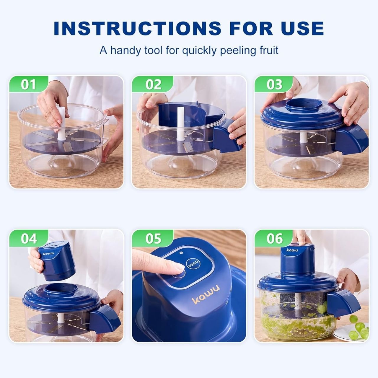 PeelStar, the cordless peeler for smaller fruit and vegetables