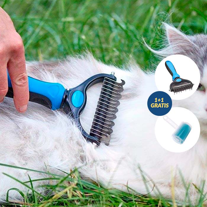 The brush has two sides - one is especially suitable for dogs with thick undercoat and the other makes it easy to remove all softer hair types!