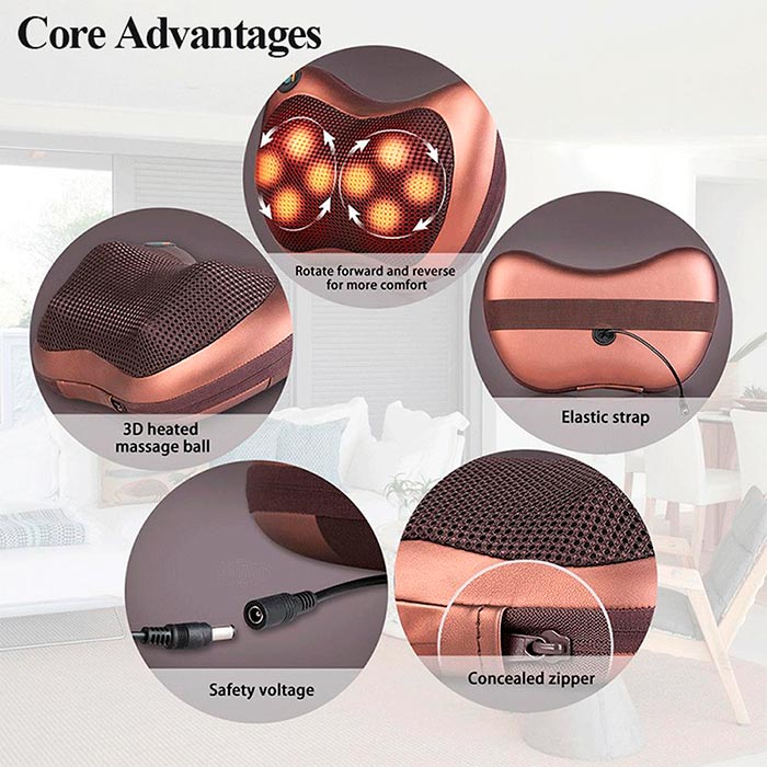 It has 4 massage heads and the massage cushion is easily switched on at the touch of a button!