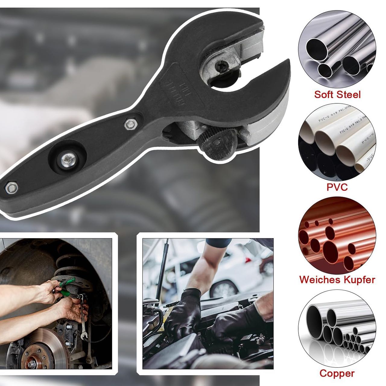It allows clean and smooth cuts without deformation of the tube.