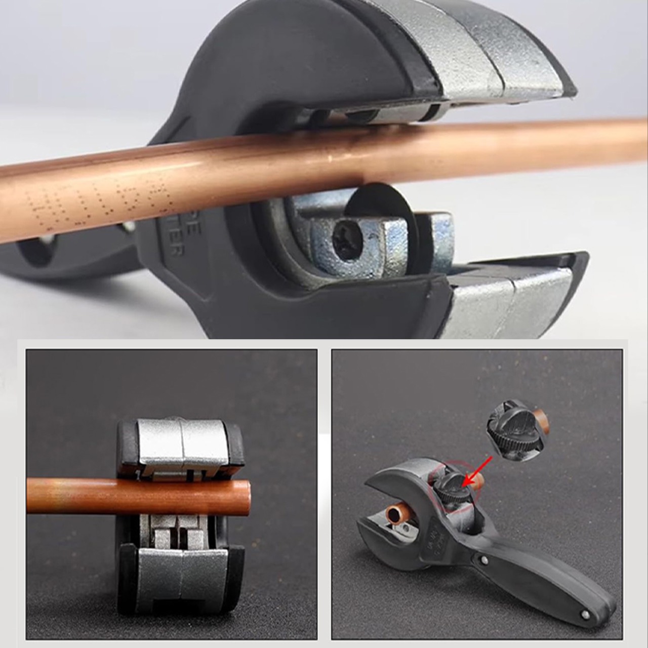 Cuts copper, aluminium, steel, PVC and other pipes.