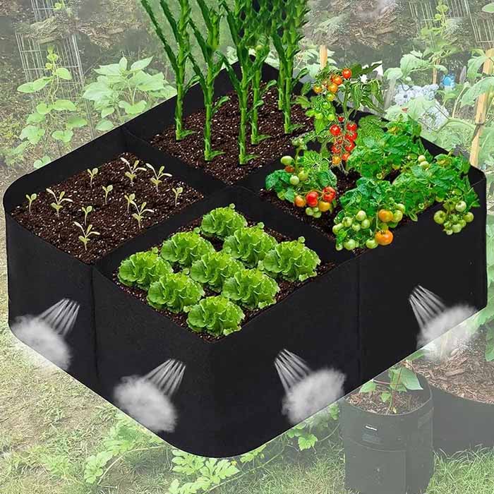 4 practical compartments for growing different types of plants.