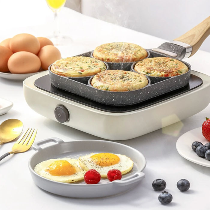 The pan is designed to keep food from sticking to the surface.