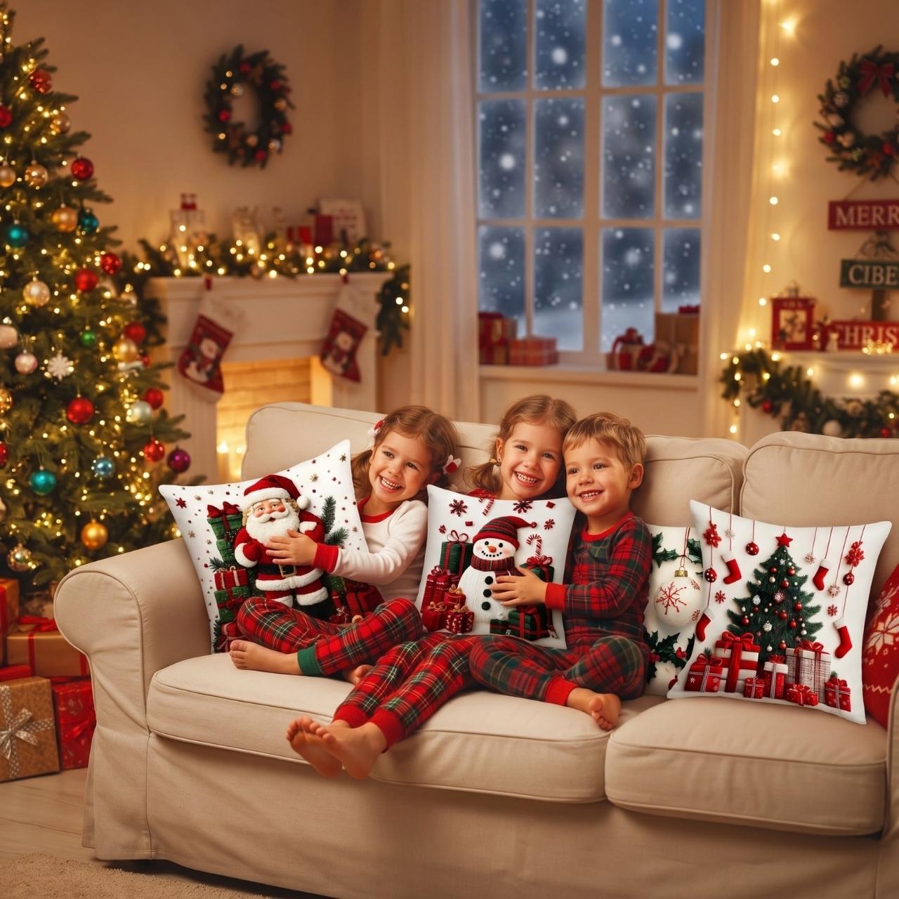Christmas cushion covers (4 pieces), RedXmass - Image 2