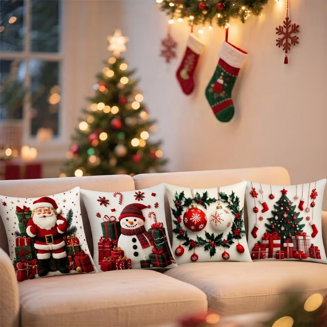 Christmas cushion covers (4 pieces), RedXmass - Image 10