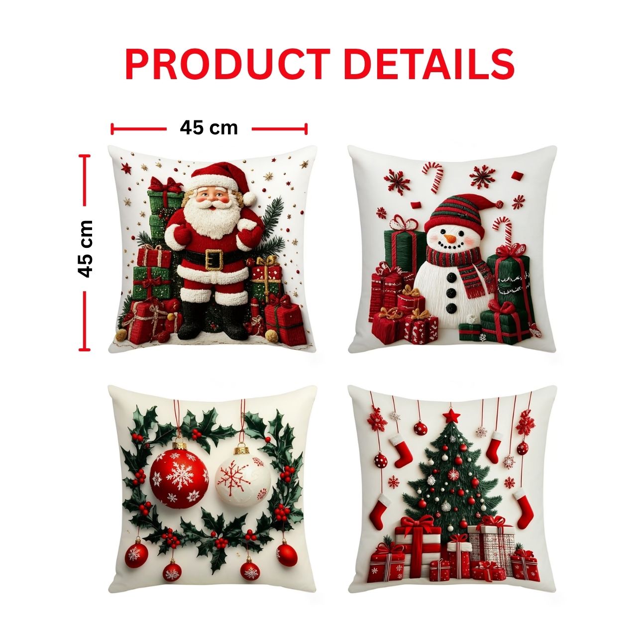Christmas cushion covers (4 pieces), RedXmass - Image 5