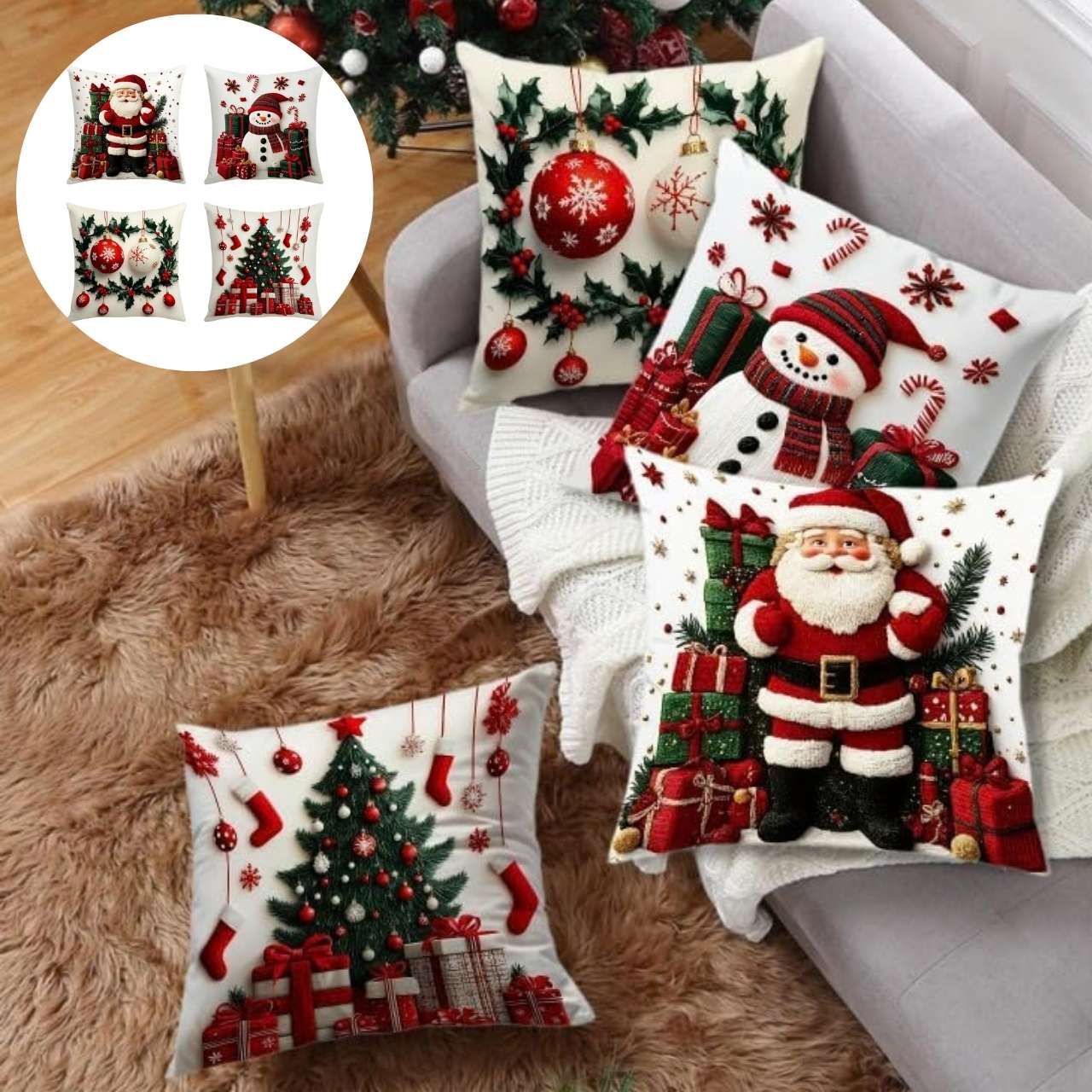 Christmas cushion covers (4 pieces), RedXmass - Image 9