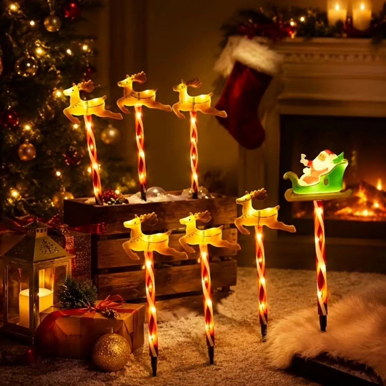 Christmas garden decoration with Santa Claus and reindeer, ReinDeers - Image 2