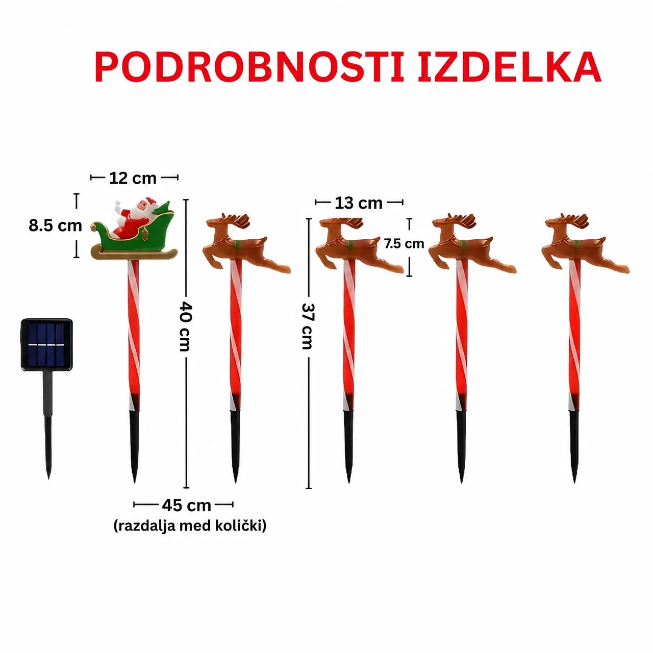 Christmas garden decoration with Santa Claus and reindeer, ReinDeers - Image 5