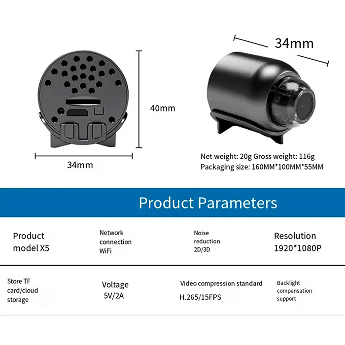 The security camera has clear sound and 1080P HD image!