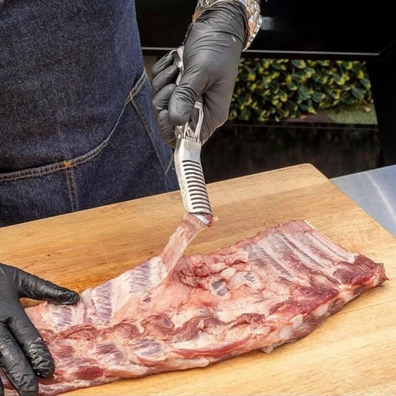 Food-safe and dishwasher-safe stainless steel.