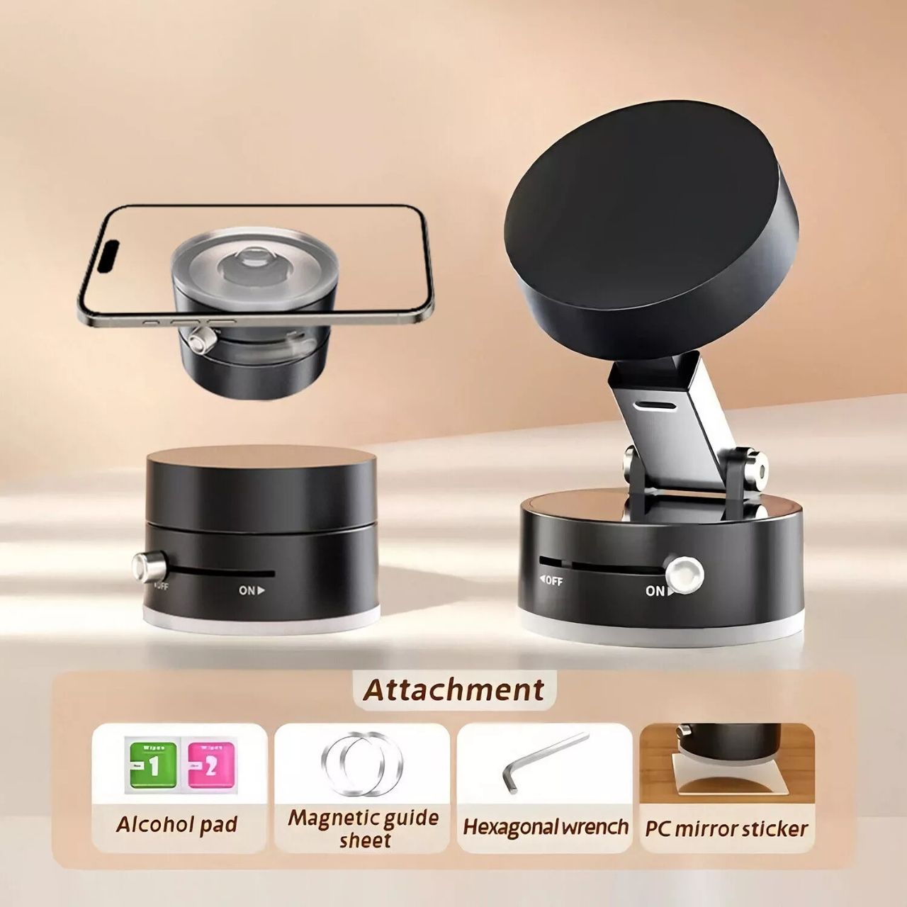 RingMag, universally adjustable magnetic phone holder with vacuum suction cup - Image 3