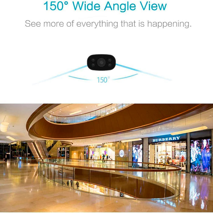 The wireless security camera also allows night-time recording.