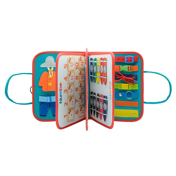 SensoryBook, a didactic toy with 7 different activities