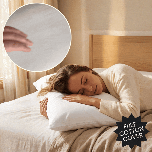Ergonomic Pillow + Free Cotton Cover, SetComfy - Image 1