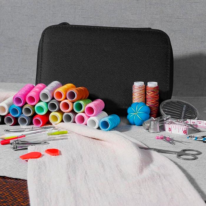 The 183-piece sewing kit has everything you need to sew ripped fabrics and create new products!