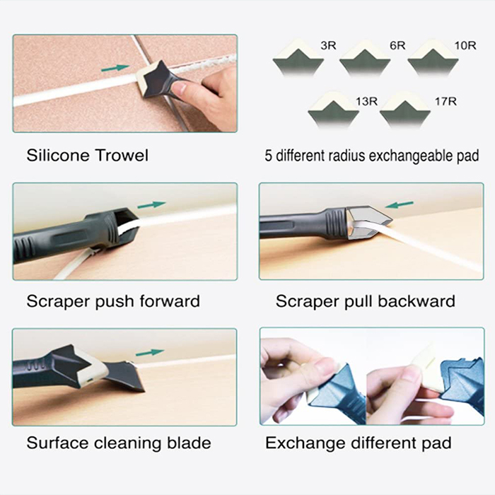 SiliconRemover, 5-in-1 tool for applying, smoothing and removing silicone sealant - Image 3