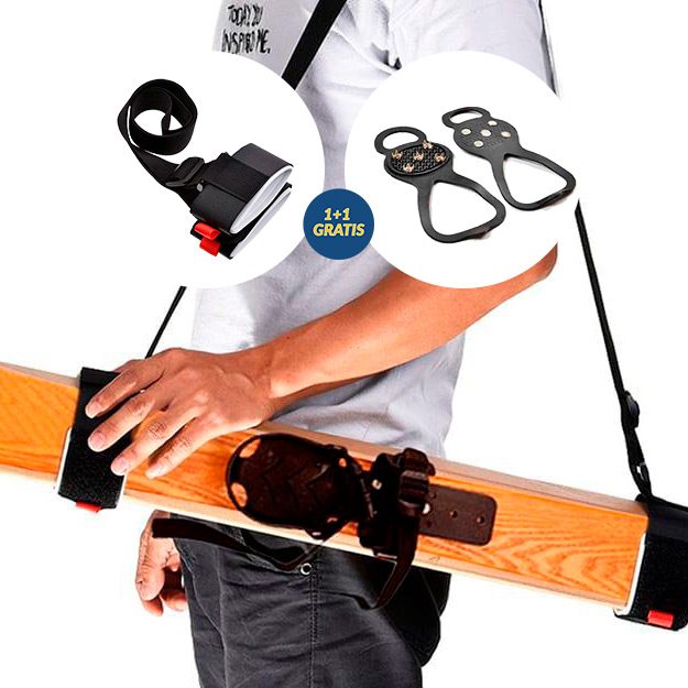 SkiBundle, ski carrying strap + universal crampons FREE