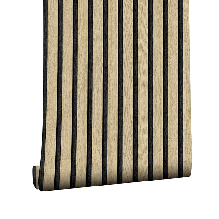 SlatWall, self-adhesive wall covering with a natural wood effect (300 x 45 cm)