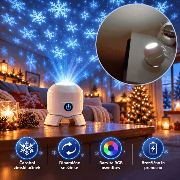 LED snowflake projector, SnowLamp - video