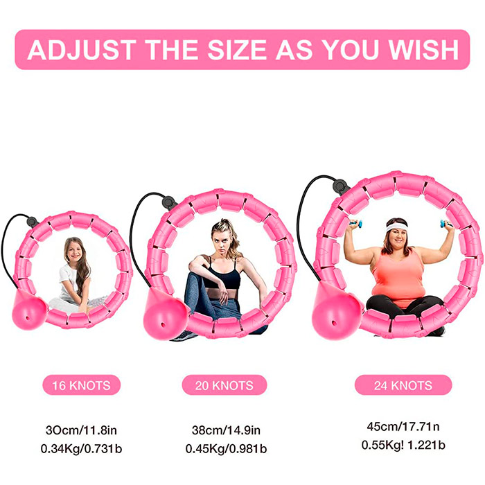 The Hulahop ring also comes with a weight, which you can use to adjust the intensity of your workout for even more impact.