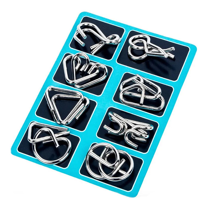 SpiralPuzzle 8-Piece Metal Puzzle Set