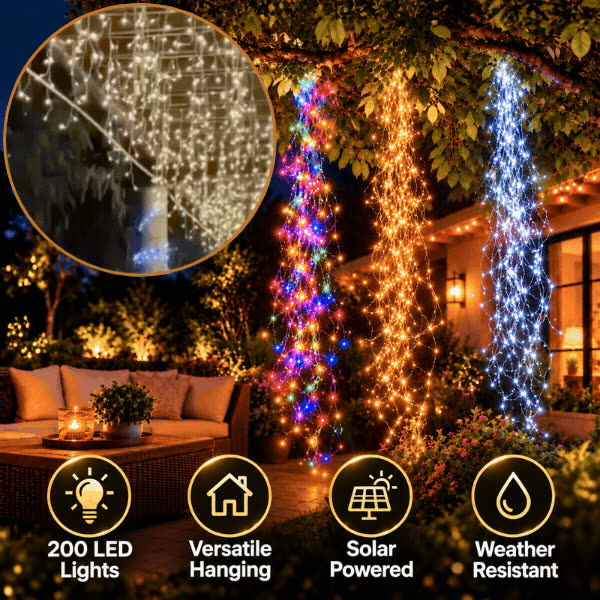Hanging festive lights, StringLeds - video