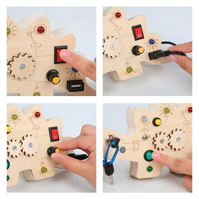 The elements attract the child's attention and stimulate visual perception.
