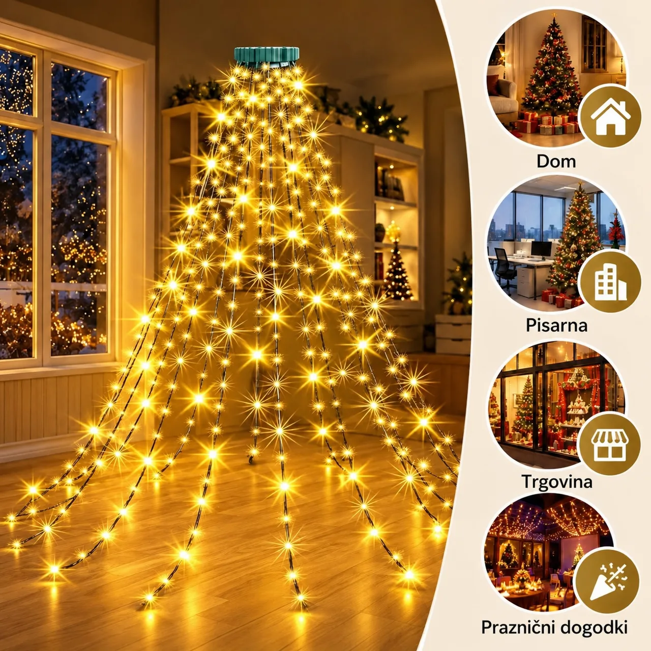 LED Christmas lights with remote control, TreeRing - Image 4