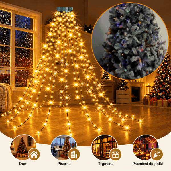 LED Christmas lights with remote control, TreeRing - video