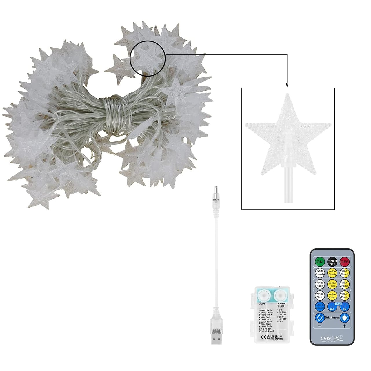 Twinkles, light chain with star-shaped lights (6 m) - Image 10