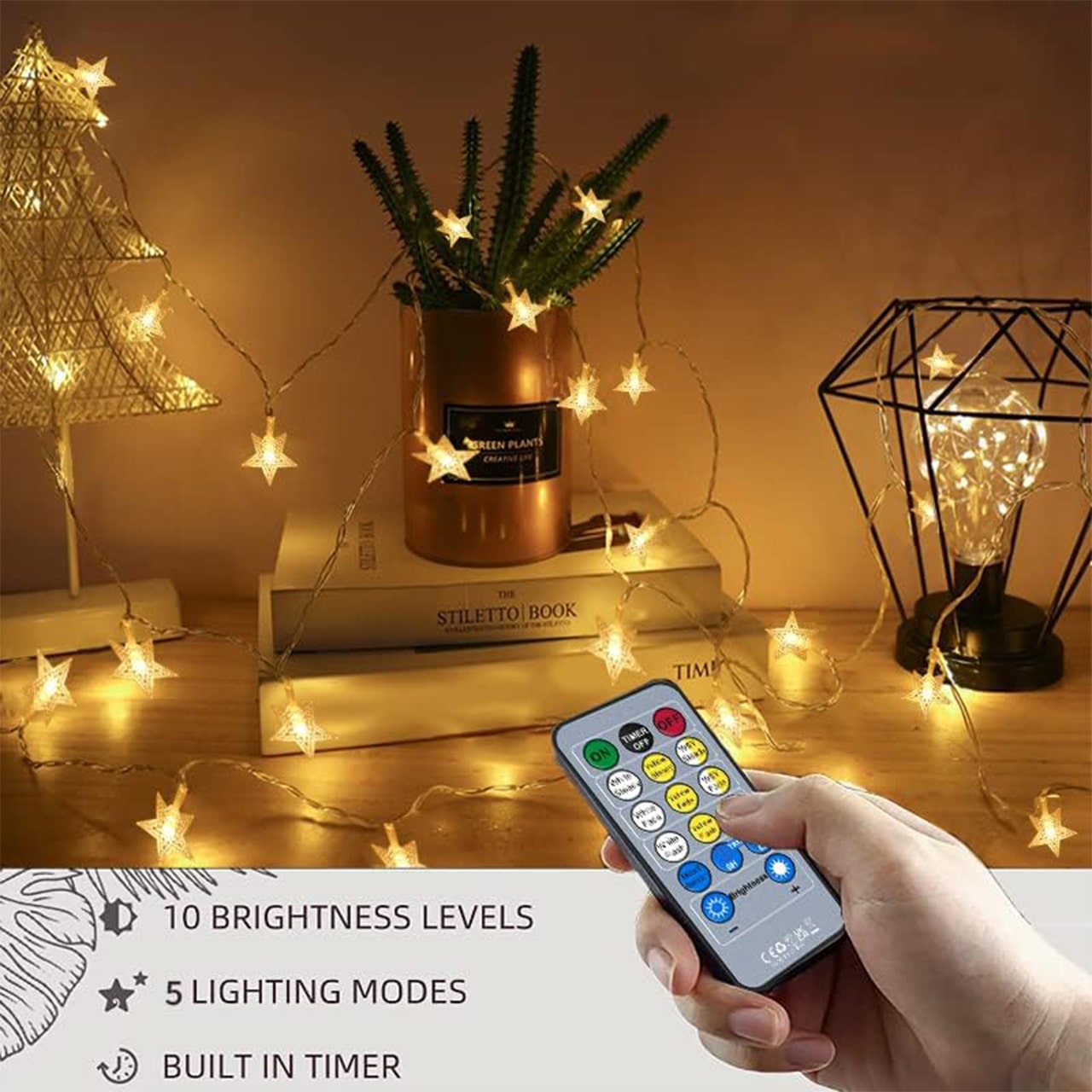 They are battery operated, so you don't need any electricity or long cables!