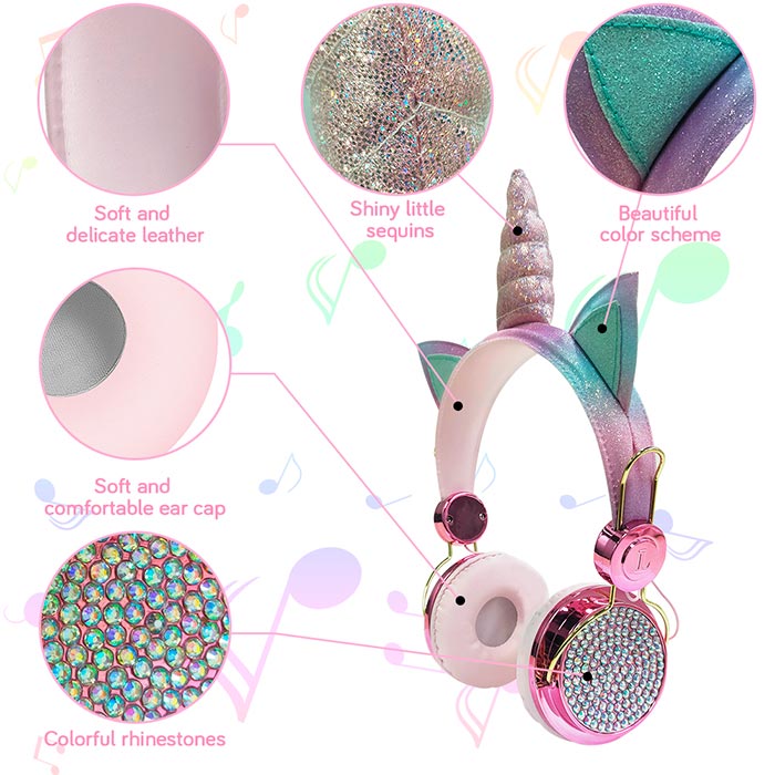 UnicornBuds, wireless baby headphones with the look of a unicorn