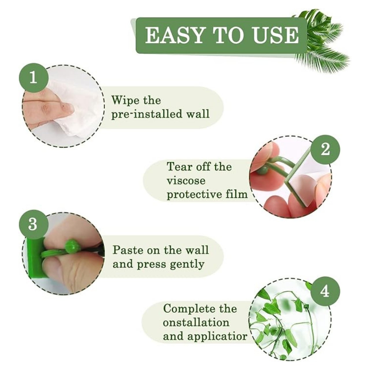 Vines, self-adhesive plant holders and climbers (100 pieces)