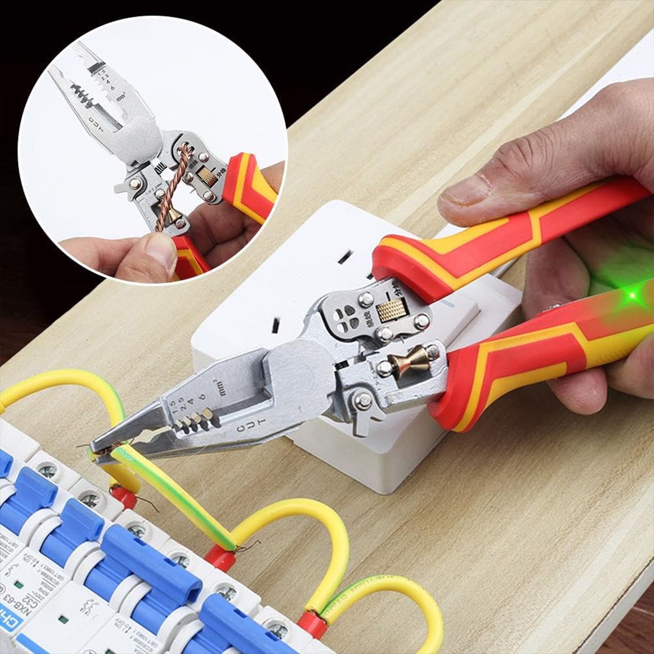 Combination pliers that combine several functions in one handy tool.