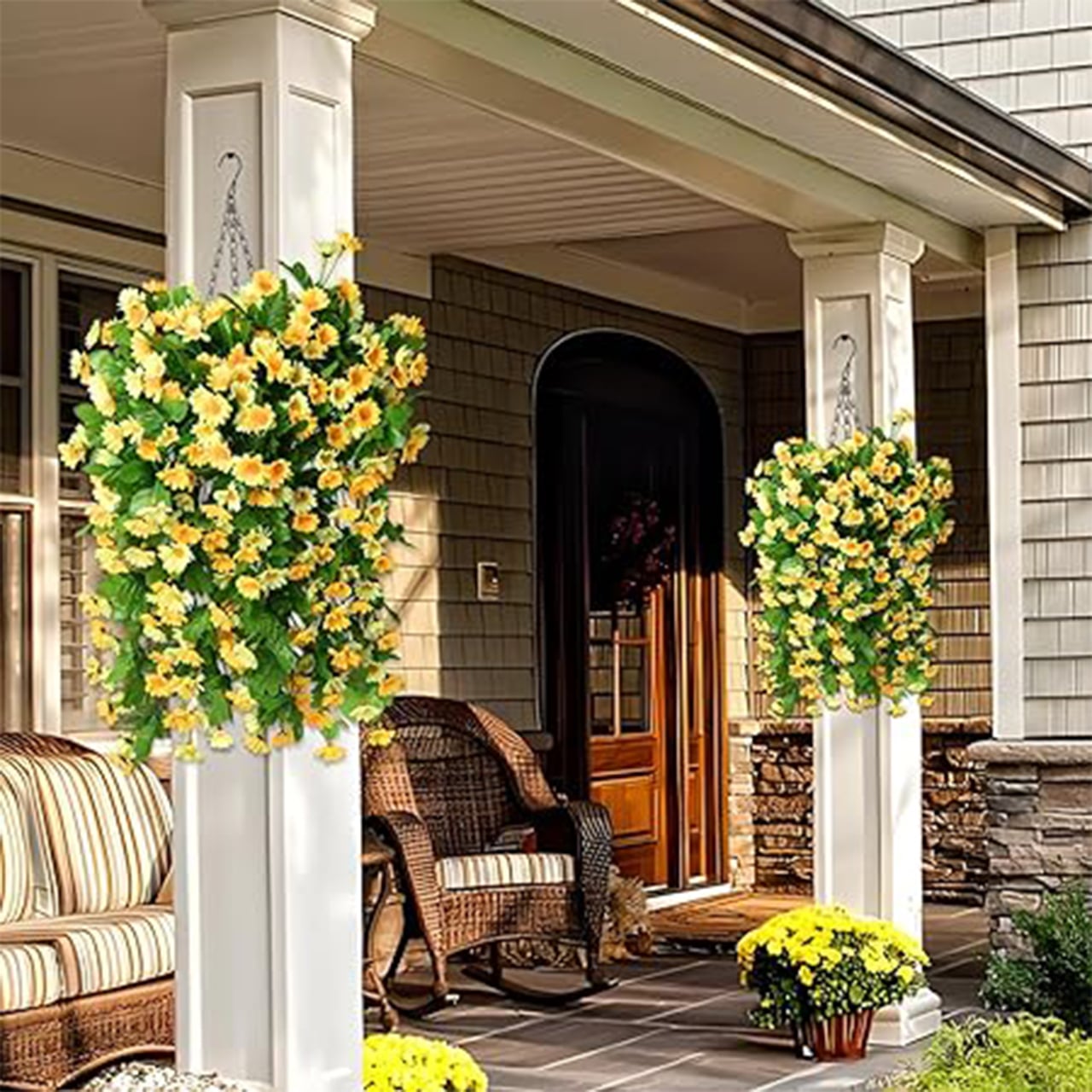 YellowFlowers, artificial hanging flowers with a natural look